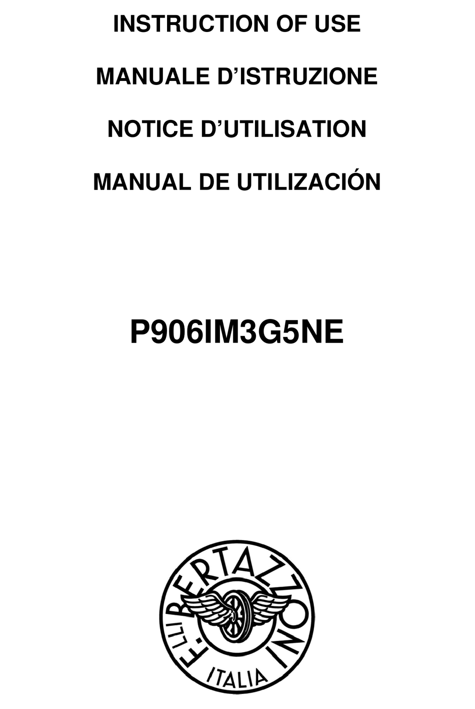 BERTAZZONI P906IM3G5NE INSTRUCTIONS OF USE Pdf Download ManualsLib