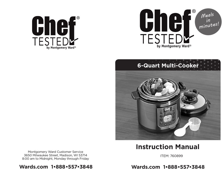 6 Qt. Multi-Cooker by Chef Tested Model YBW60-100b Slow Cooker Pressure  Cooker