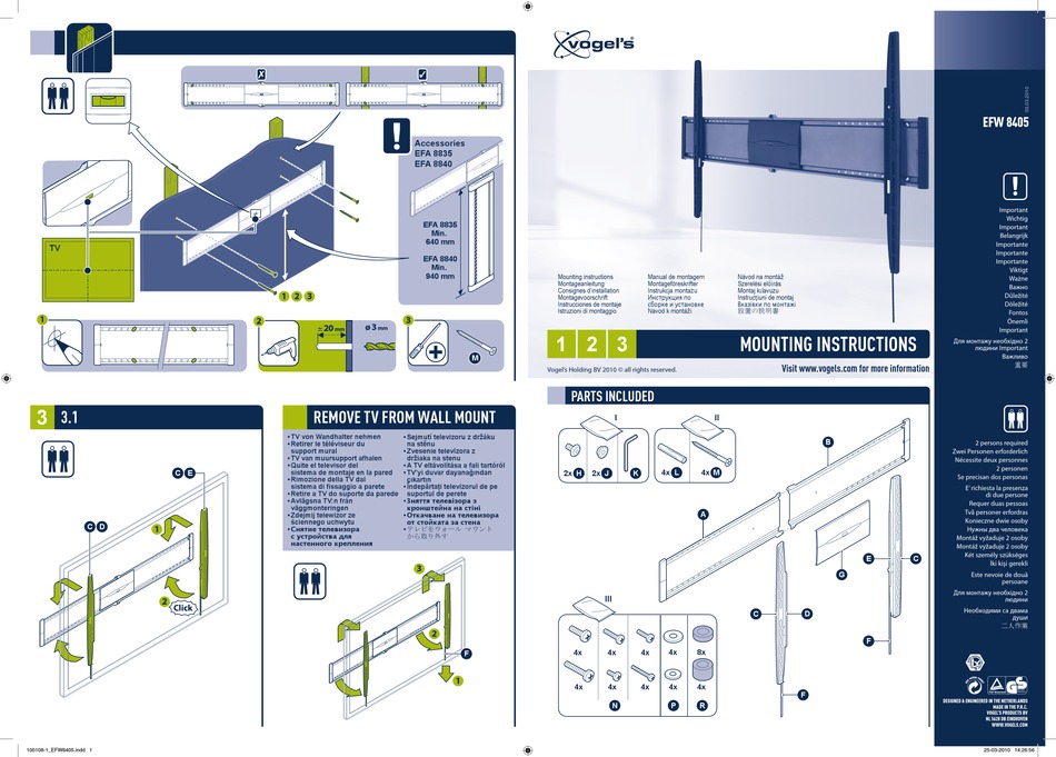 VOGEL'S EFW 8405 MOUNTING INSTRUCTIONS Pdf Download ManualsLib