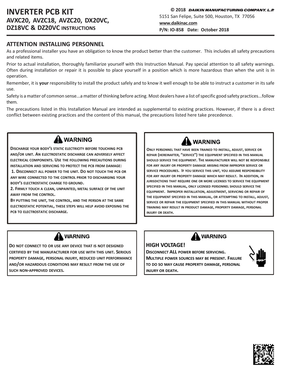 Daikin Avxc20 Series Instructions Pdf Download Manualslib