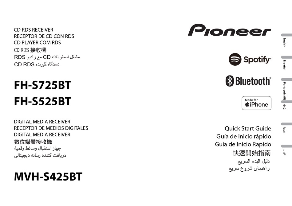 PIONEER FH-S725BT QUICK START MANUAL Pdf Download | ManualsLib