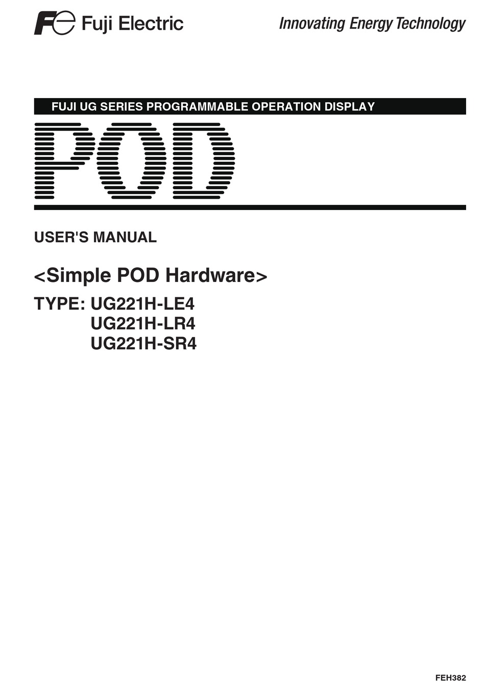 FUJI ELECTRIC POD UG221H-LE4 USER MANUAL Pdf Download | ManualsLib
