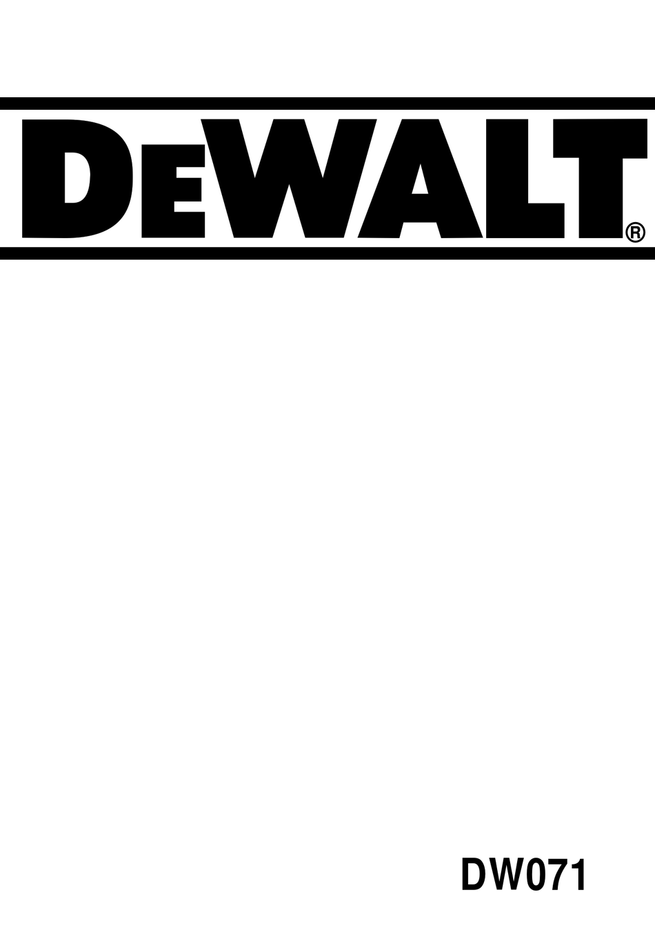 DEWALT DW071 INSTRUCTIONS MANUAL Pdf Download | ManualsLib