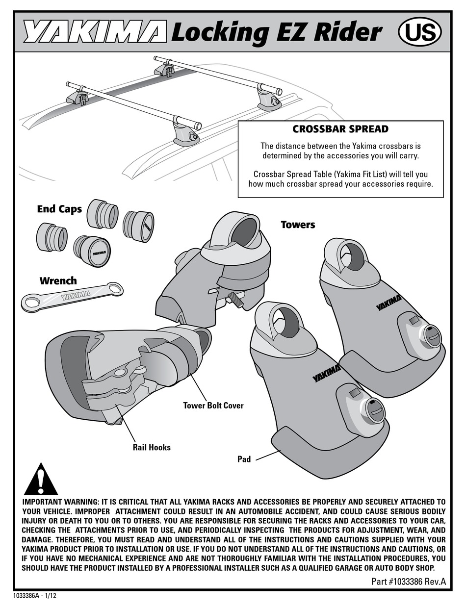 YAKIMA LOCKING EZ RIDER MANUAL Pdf Download ManualsLib