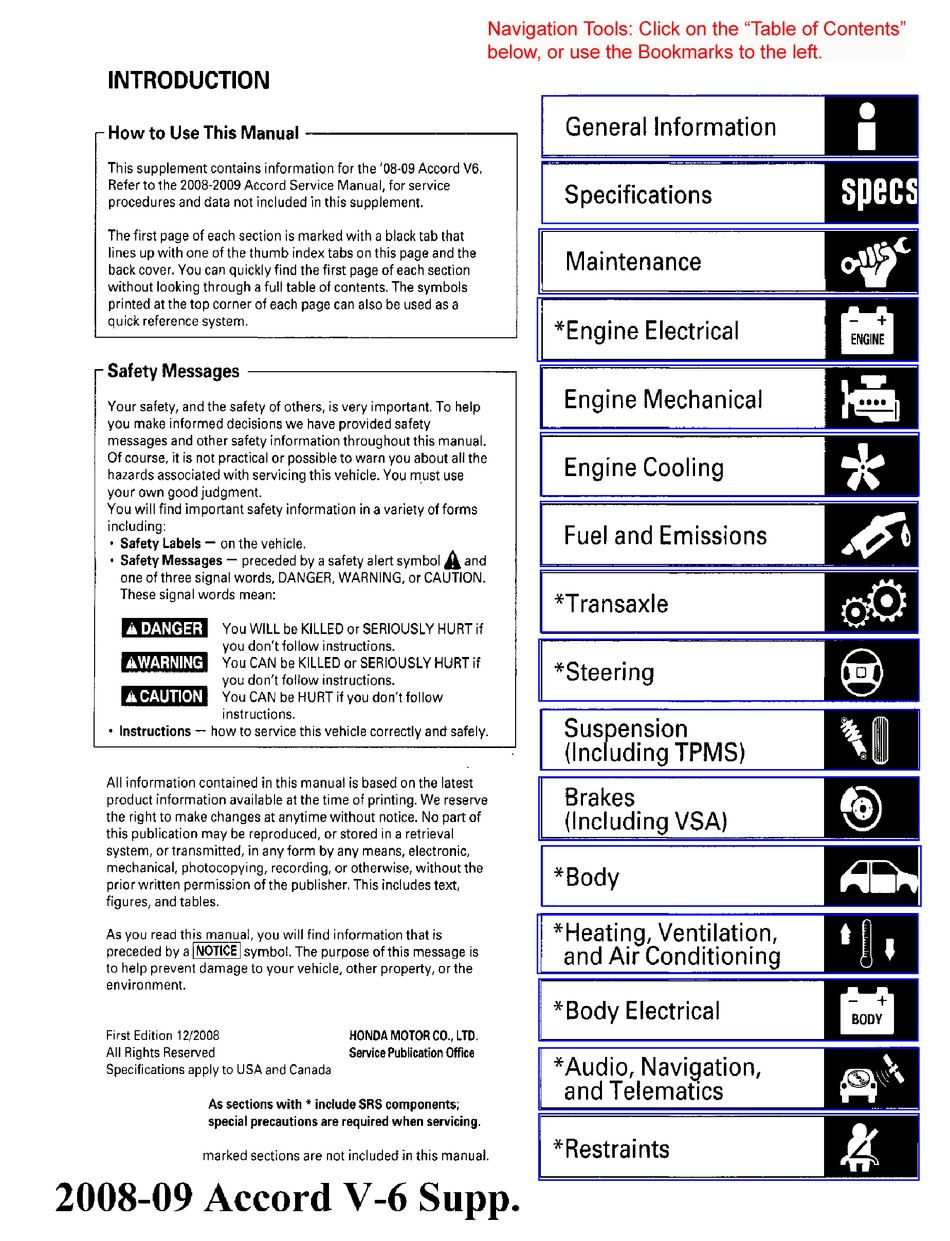 HONDA ACCORD 2008 MANUAL Pdf Download ManualsLib