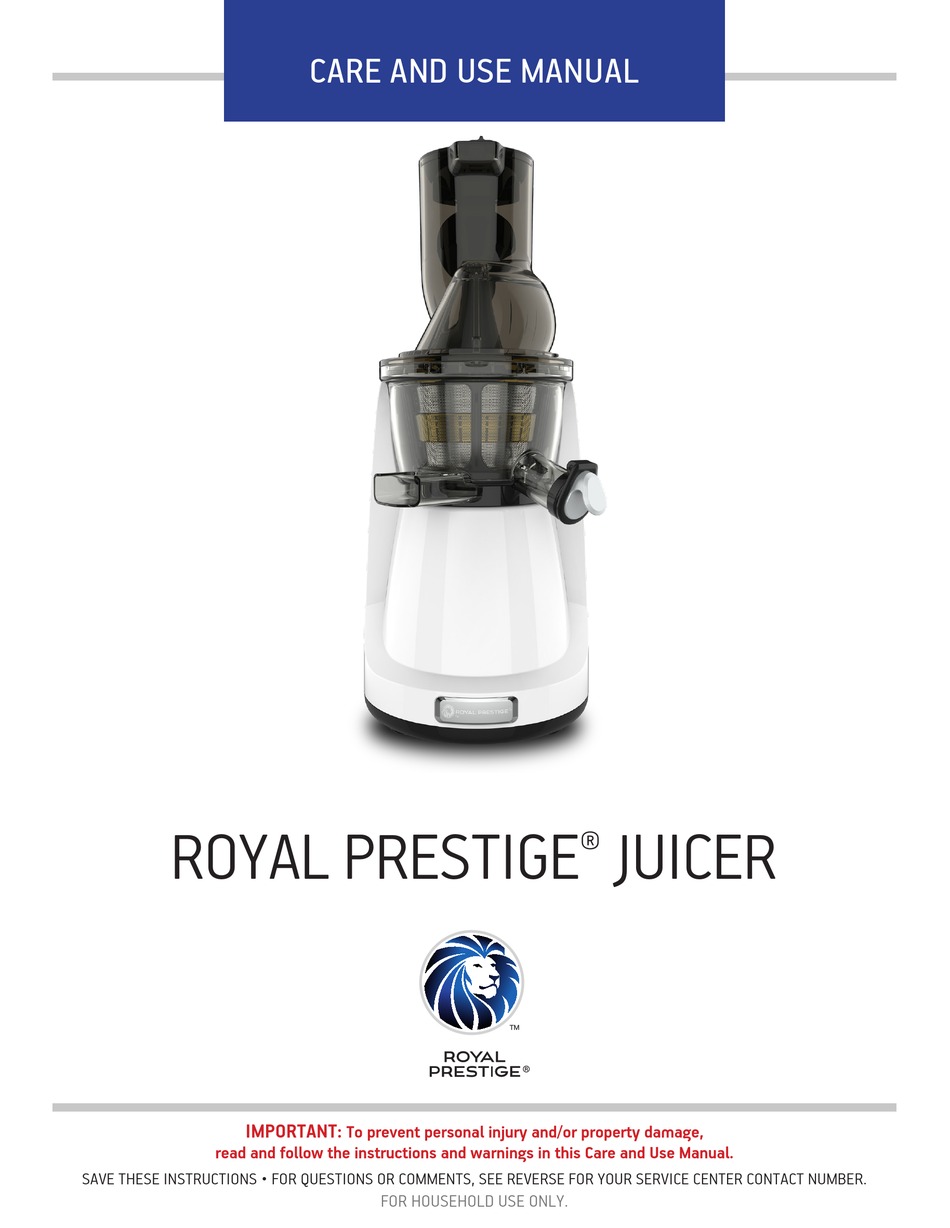 Royal Prestige Juice Extractor with Recipe Book