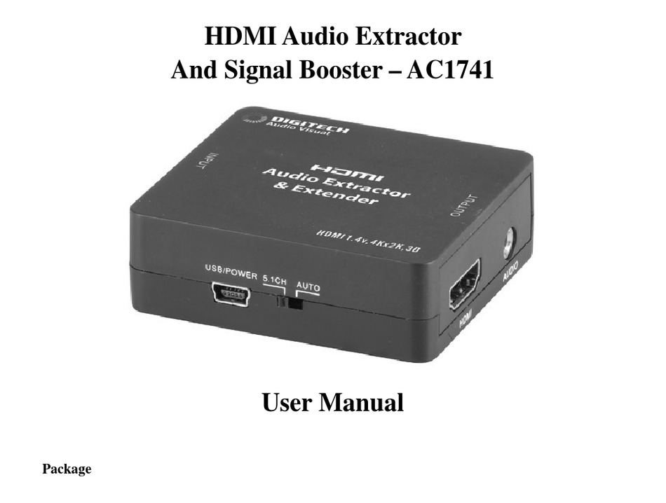 DIGITECH AUDIO VISUAL AC1741 USER MANUAL Pdf Download ManualsLib