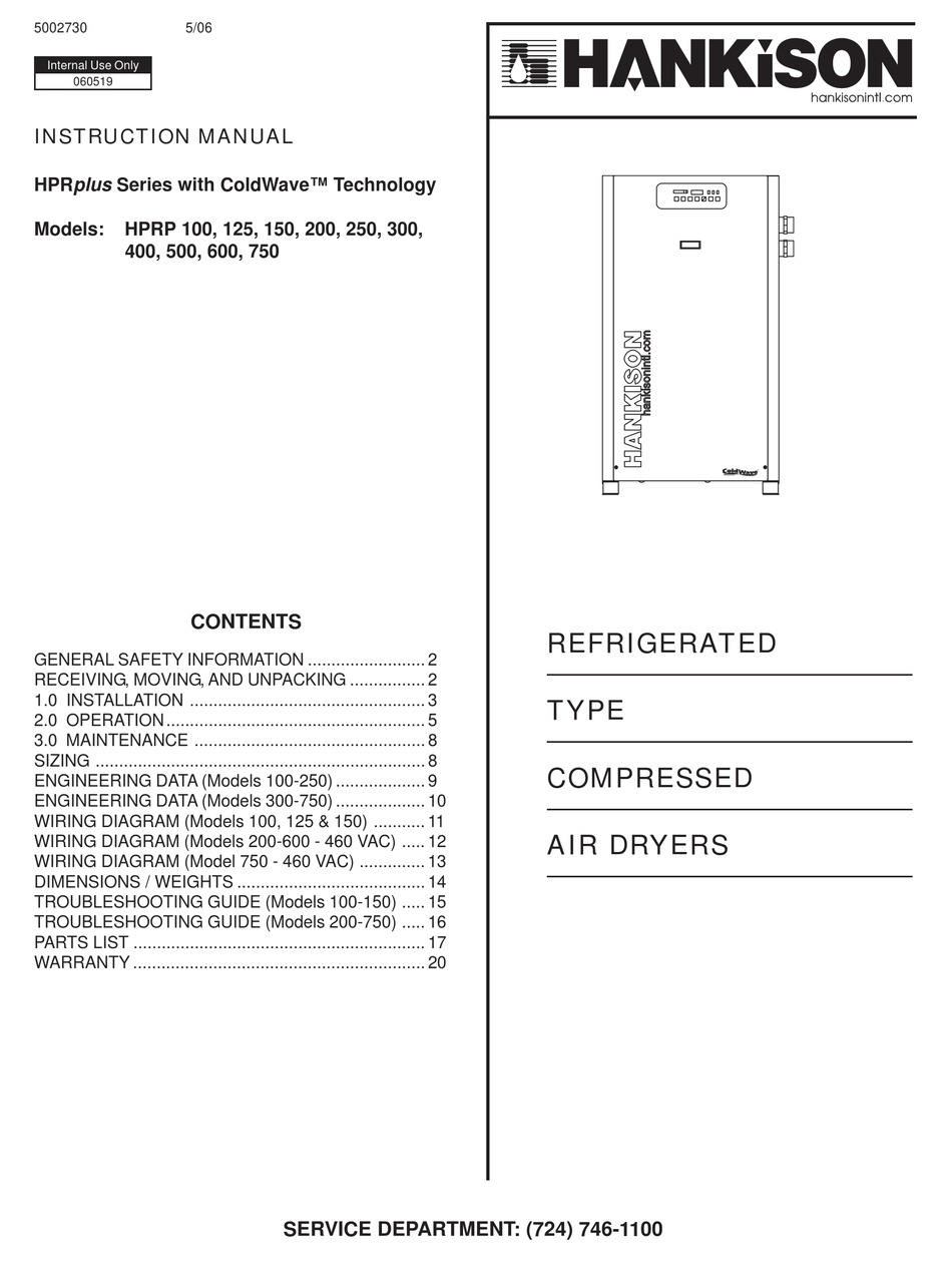 Hankison HSHD series desiccant air dryer