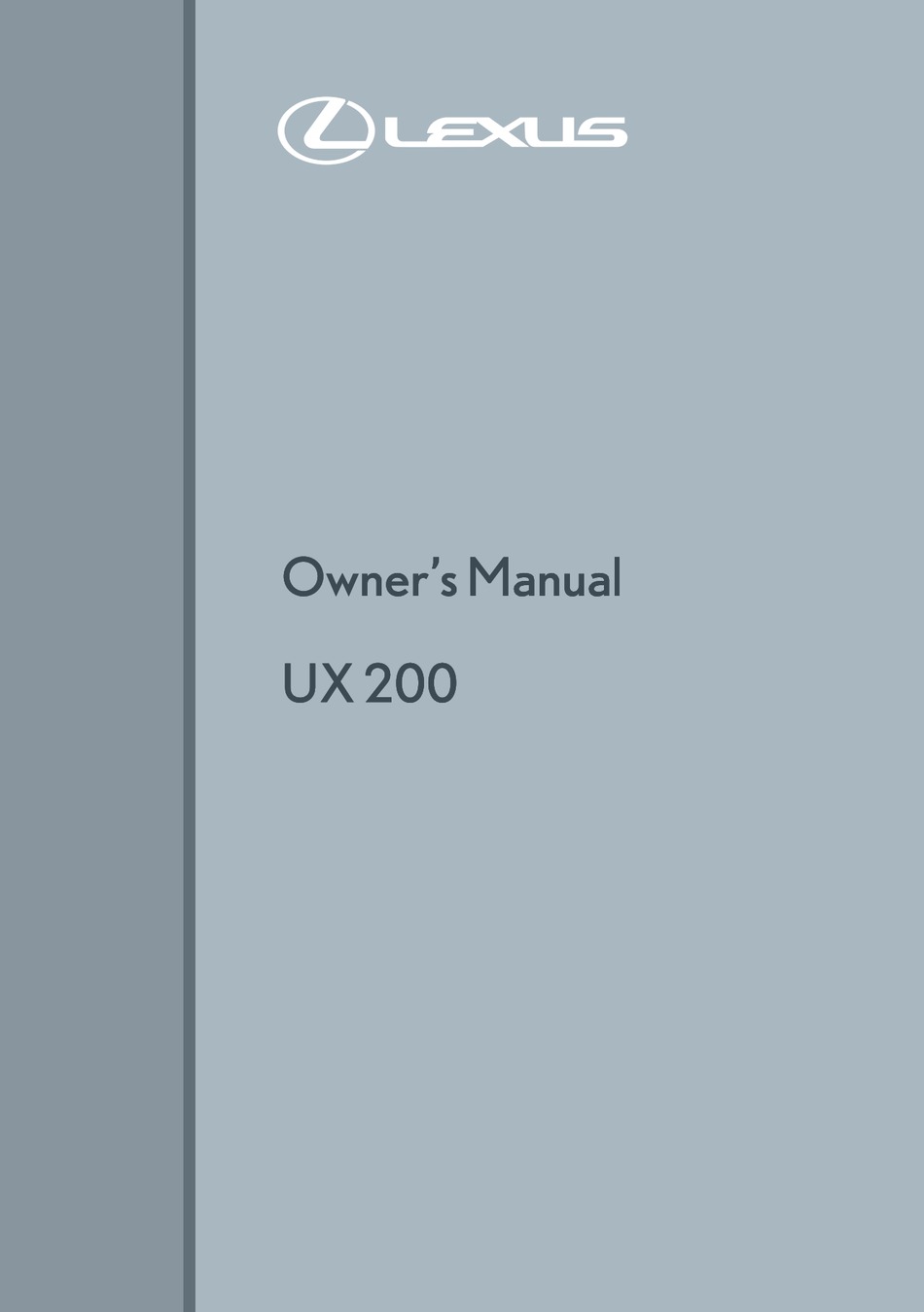 LEXUS UX 200 OWNER'S MANUAL Pdf Download | ManualsLib