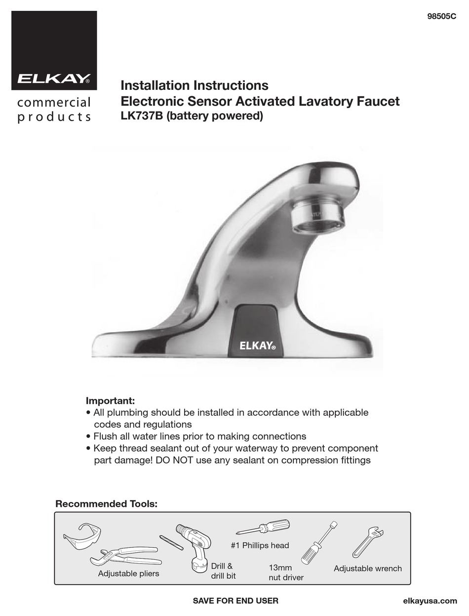 ELKAY LK737B INSTALLATION INSTRUCTIONS Pdf Download ManualsLib