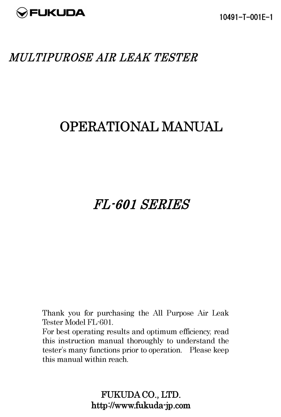 FUKUDA FL601 SERIES OPERATIONAL MANUAL Pdf Download ManualsLib