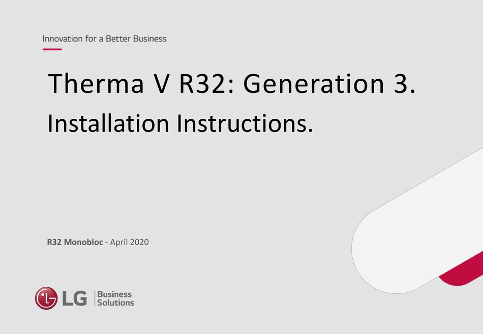 Lg Therma V R32 Installation Instructions Manual Pdf Manualslib - Lg Wall Mounted Air Conditioner Installation Manual