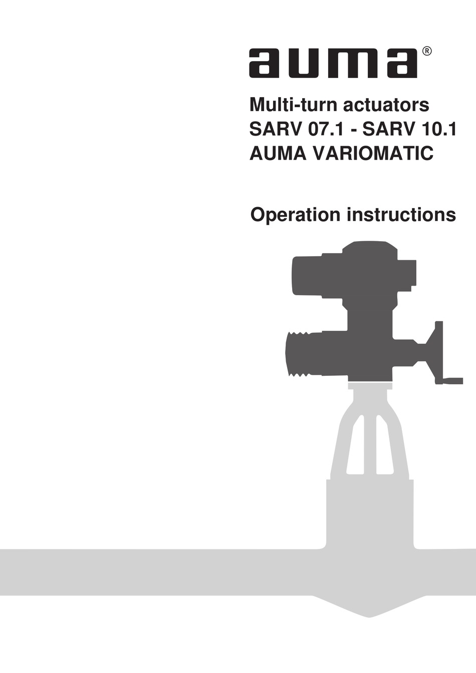 AUMA VARIOMATIC SARV 10.1 OPERATION INSTRUCTIONS MANUAL Pdf Download ...