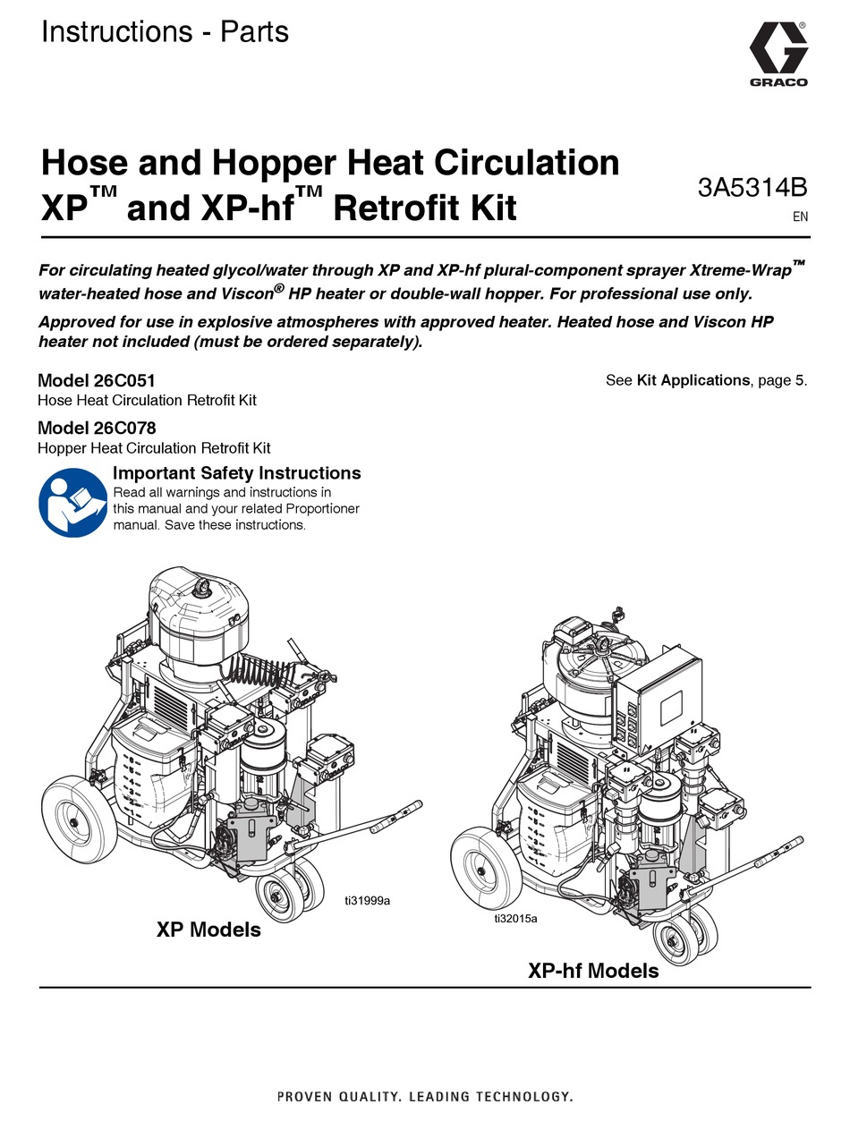 GRACO XP 26C051 INSTRUCTIONS - PARTS MANUAL Pdf Download | ManualsLib