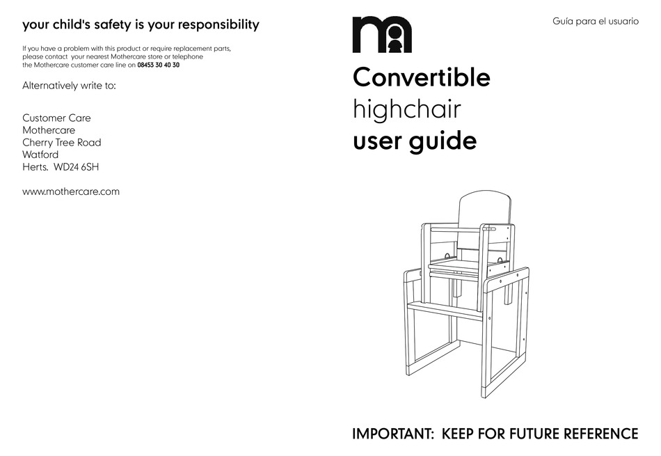 MOTHERCARE CONVERTIBLE USER MANUAL Pdf Download ManualsLib