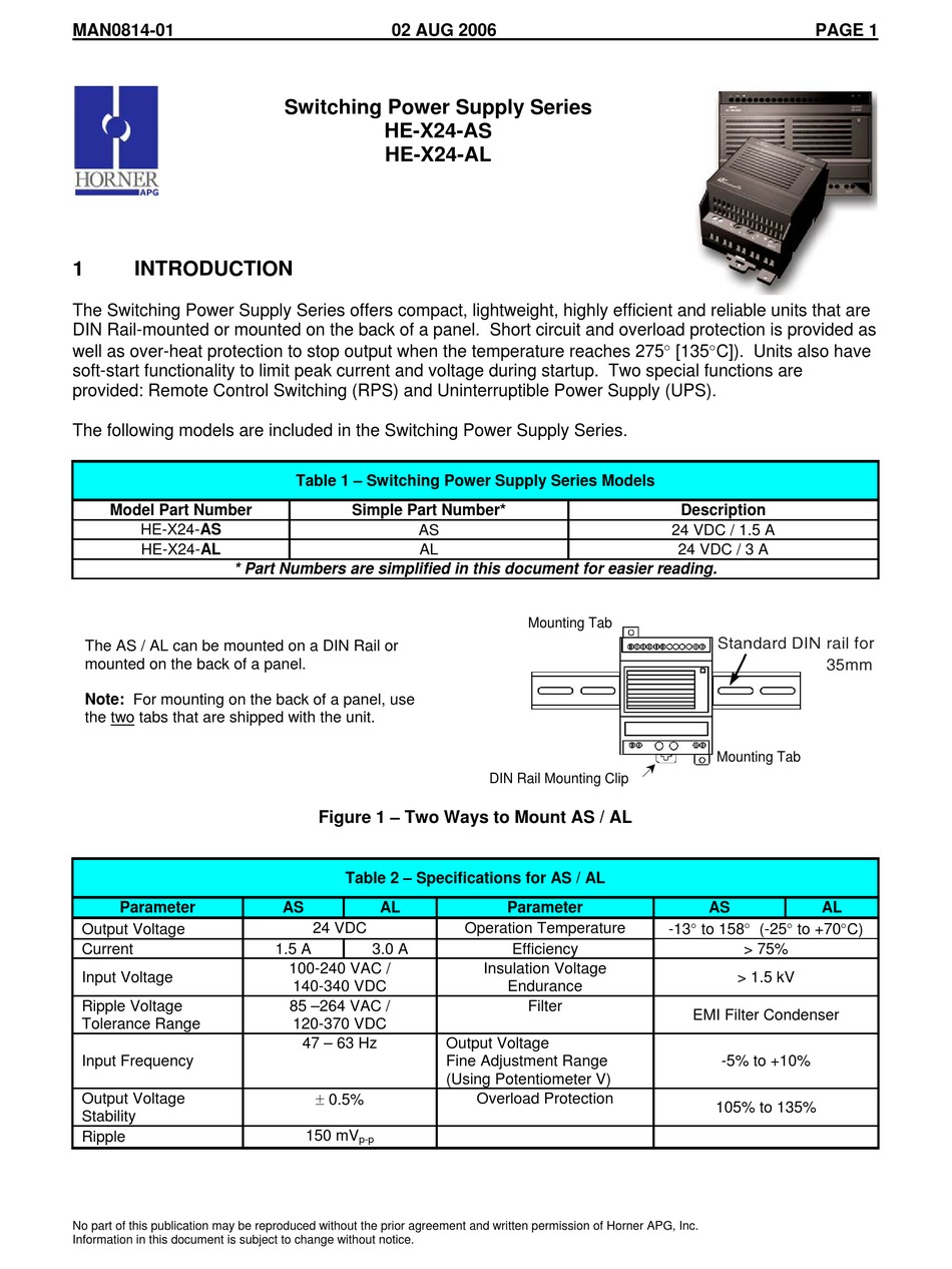 HORNER APG HE-X24-AS SERIES MANUAL Pdf Download | ManualsLib