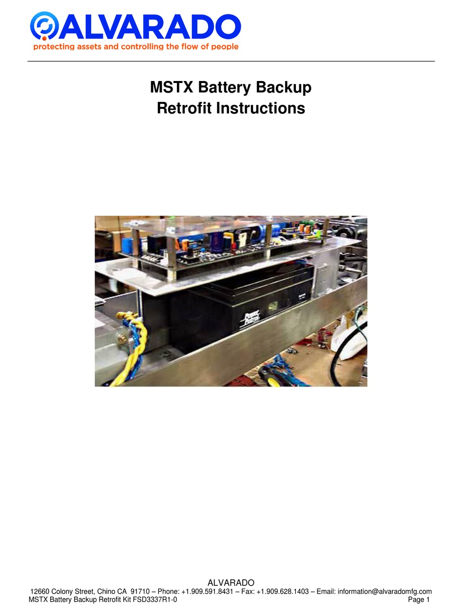 ALVARADO MSTX RETROFIT INSTRUCTIONS Pdf Download ManualsLib