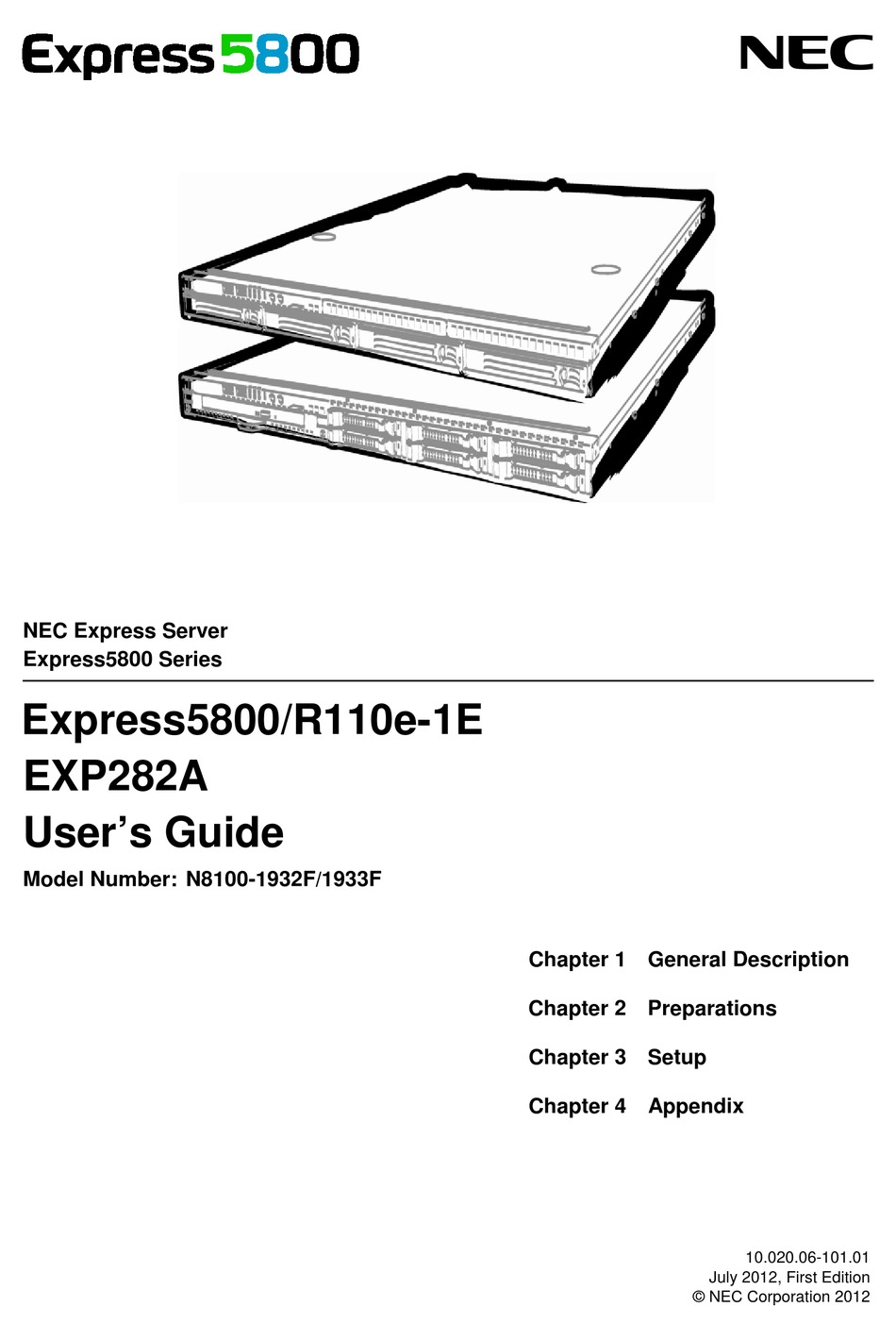 NEC EXPRESS5800 SERIES USER MANUAL Pdf Download | ManualsLib