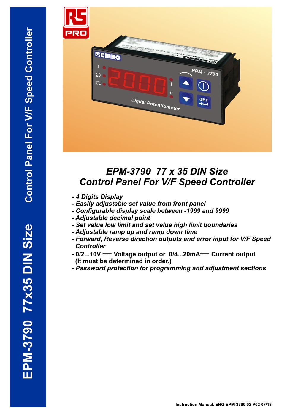 EMKO RS PRO EPM3790 INSTRUCTION MANUAL Pdf Download ManualsLib