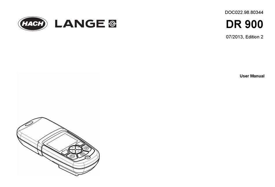 HACH LANGE DR 900 USER MANUAL Pdf Download | ManualsLib