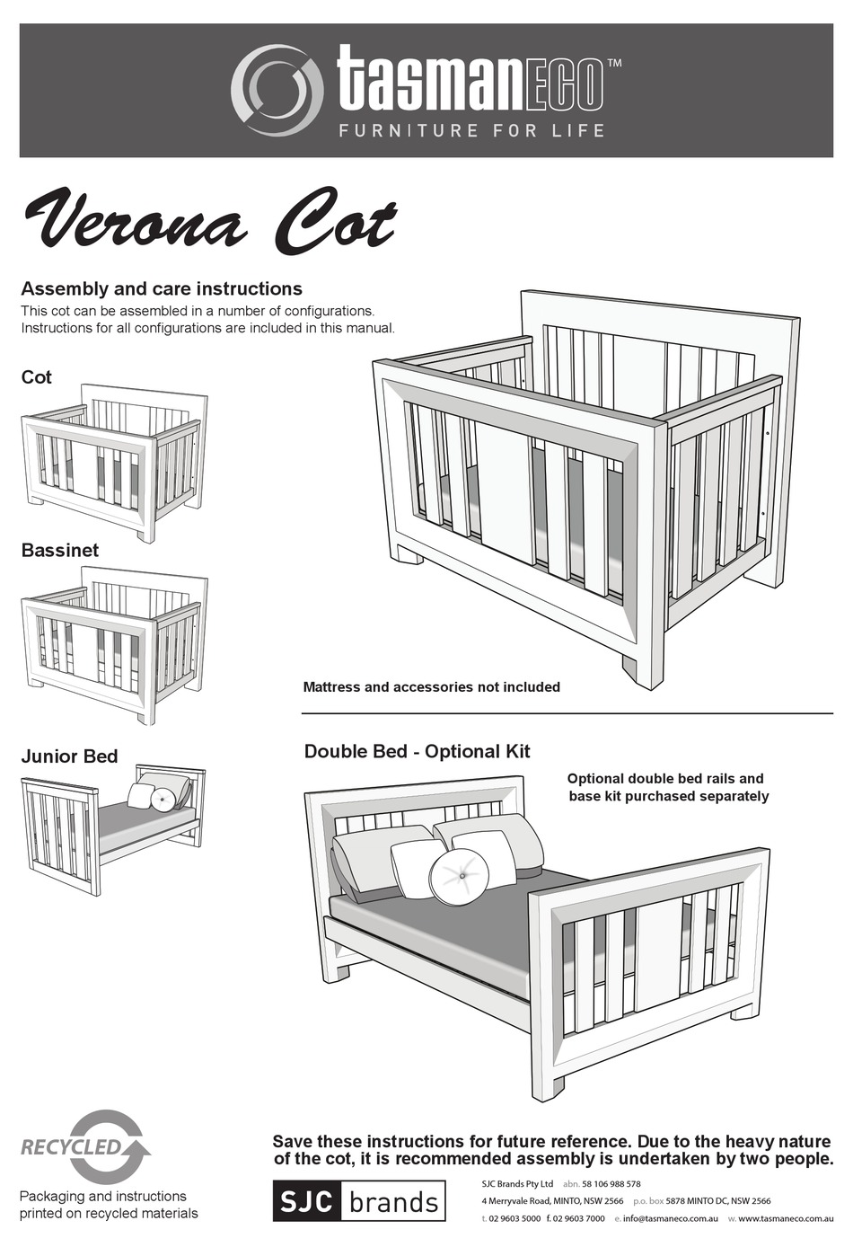 tasman eco vogue cot