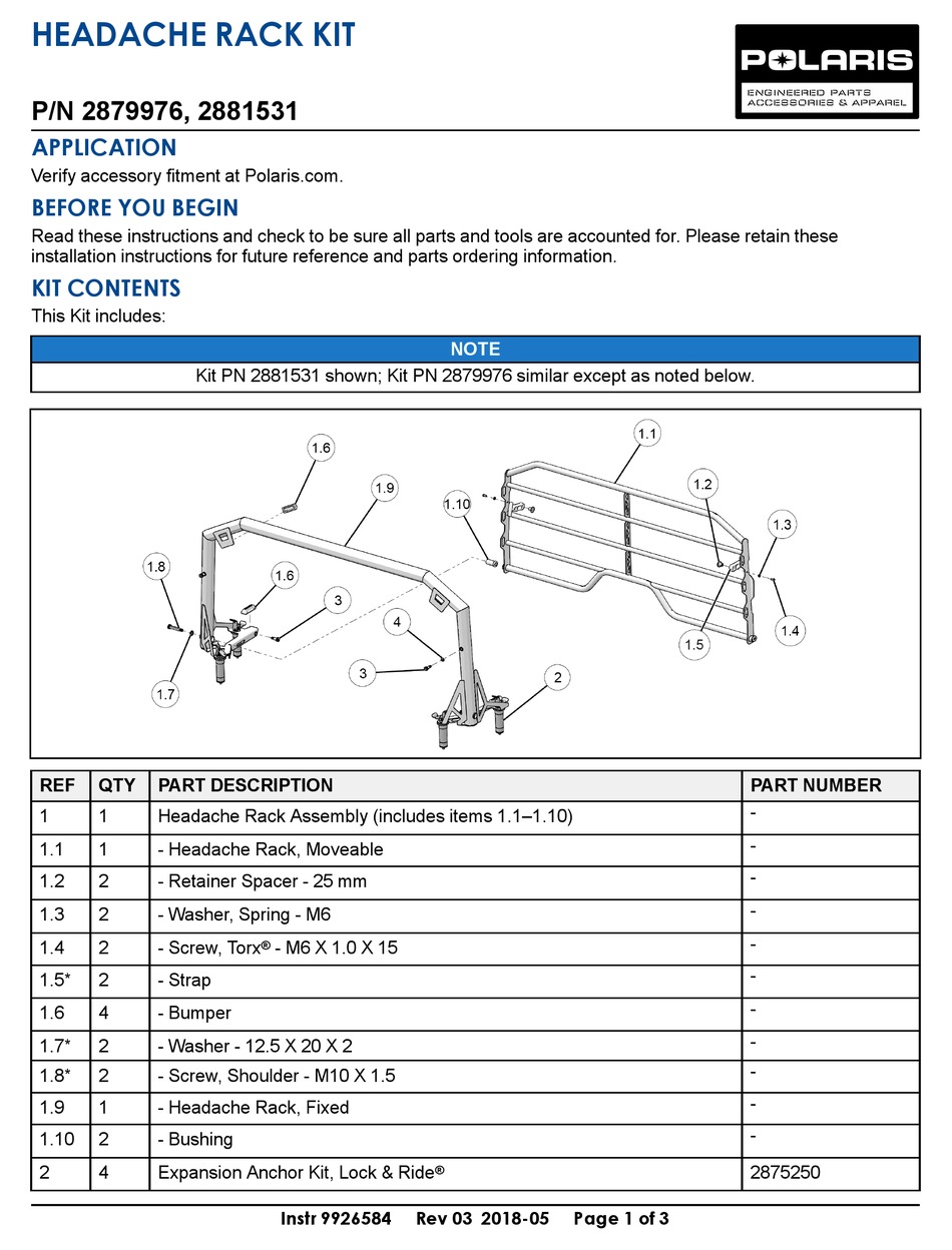 Polaris 2879976 Manual Pdf Download Manualslib