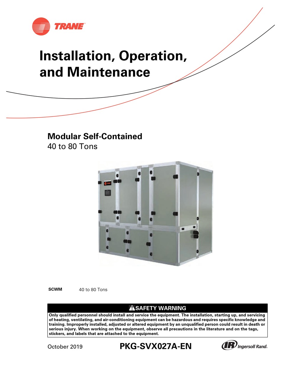 TRANE SCWM SERIES INSTALLATION, OPERATION AND MAINTENANCE MANUAL Pdf ...