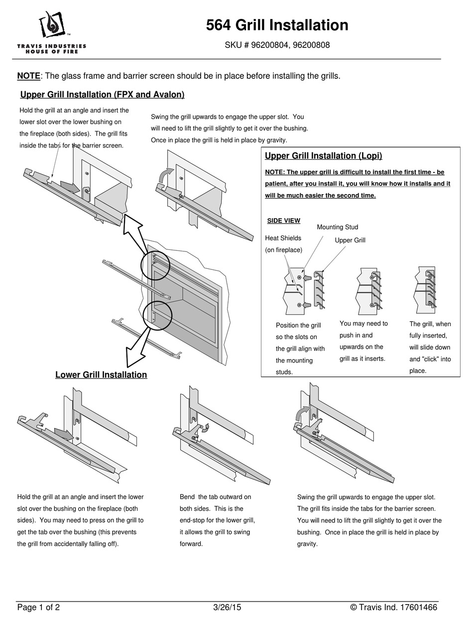 TRAVIS INDUSTRIES 564 INSTALLATION Pdf Download | ManualsLib