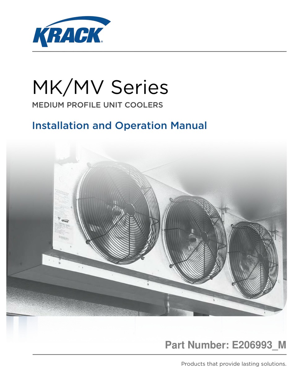 HUSSMANN KRACK MK SERIES INSTALLATION AND OPERATION MANUAL Pdf Download