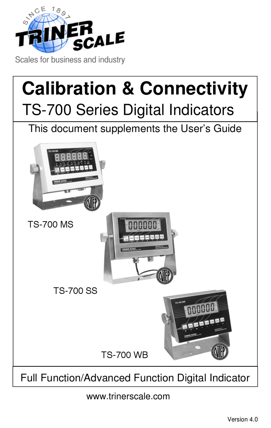TRINER SCALE TS700 SERIES CALIBRATION INSTRUCTION Pdf Download ManuaLib