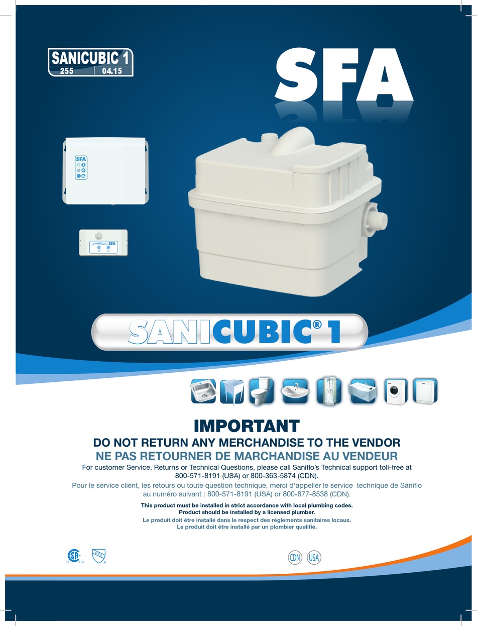 SFA SANICUBIC 1 MANUAL Pdf Download | ManualsLib