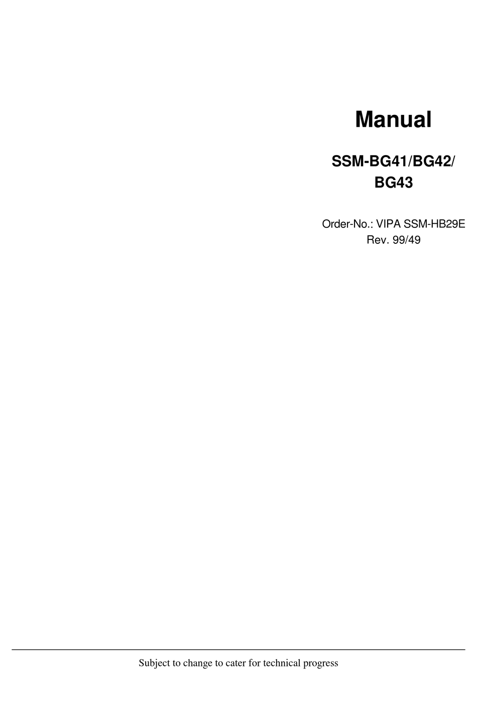 VIPA SSM-BG41 MANUAL Pdf Download | ManualsLib