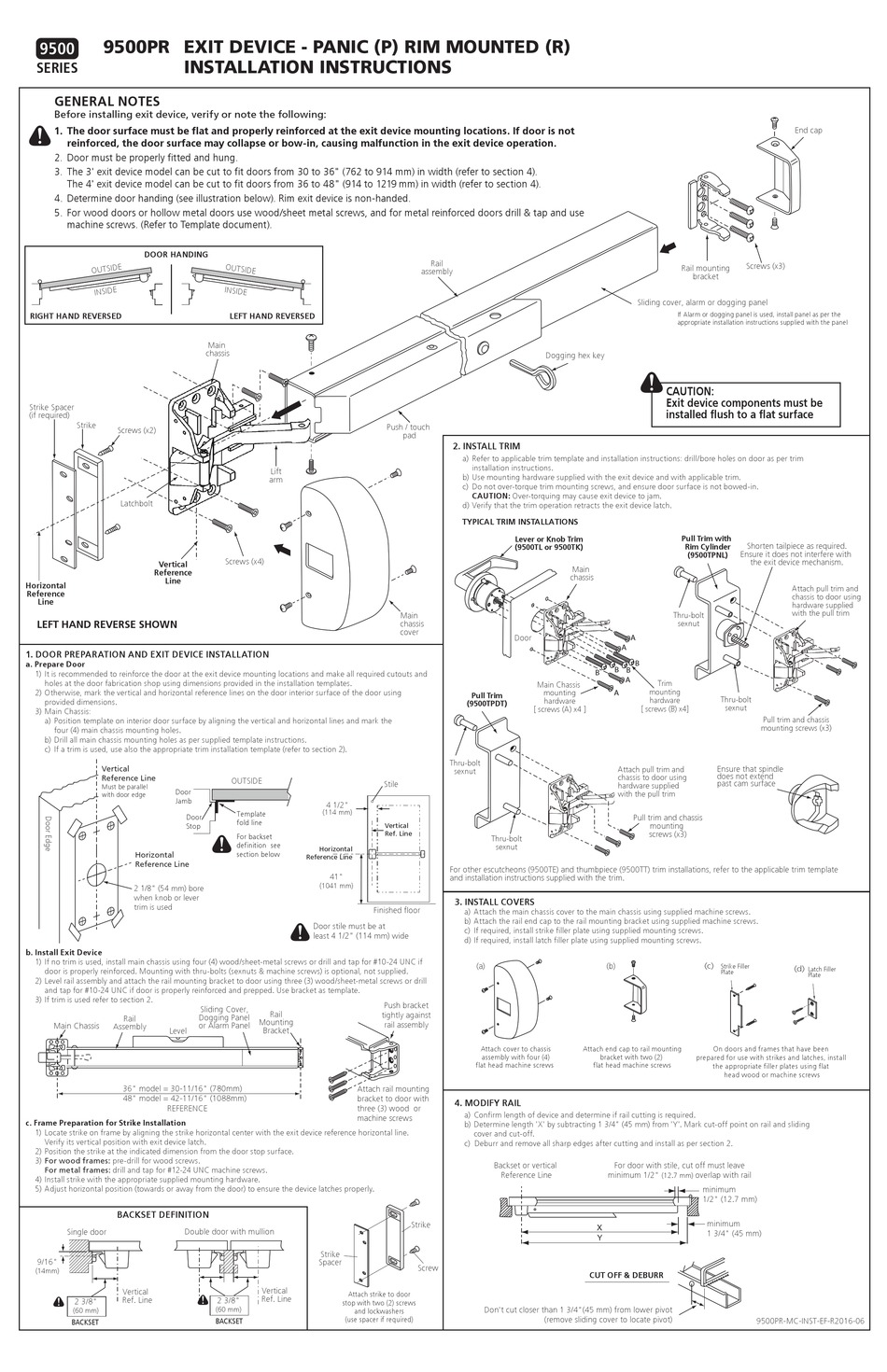 Exit Device Installation Templates