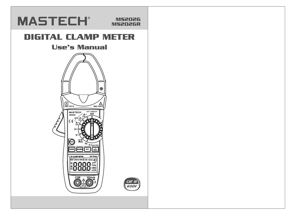 Mastech Ms2026 User Manual Pdf Download Manualslib