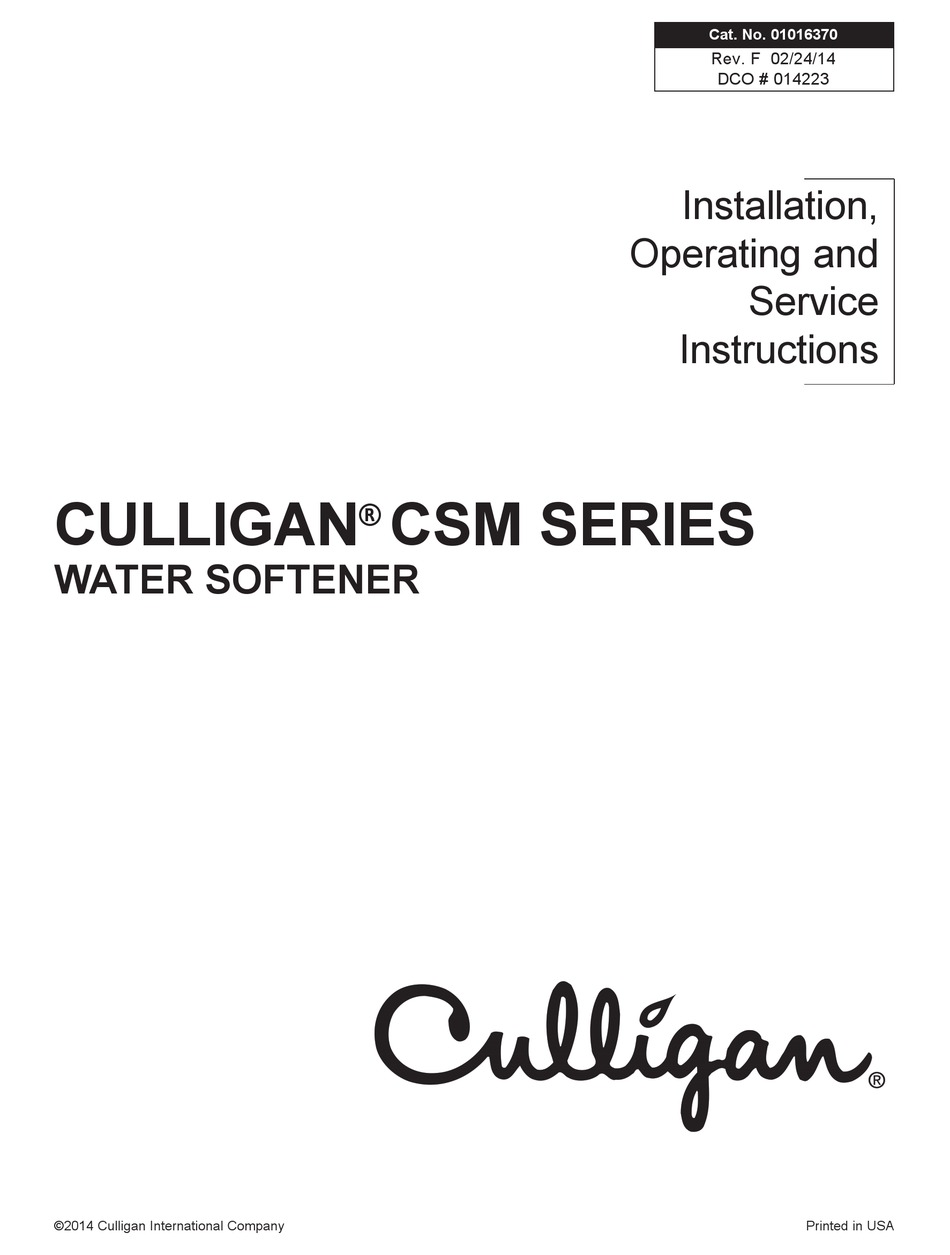 culligan hi flo 50 manual