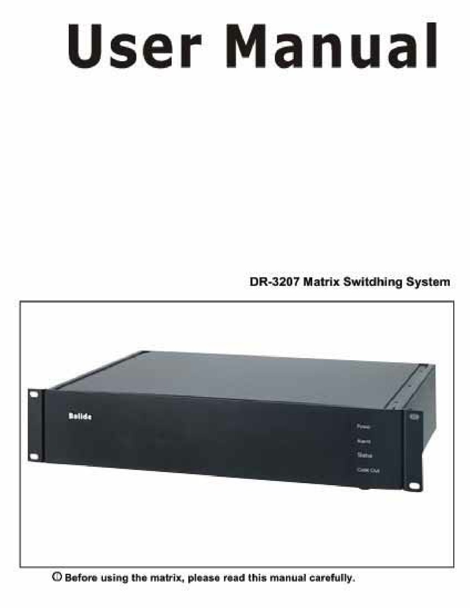 BOLIDE TECHNOLOGY DR3207 USER MANUAL Pdf Download ManualsLib