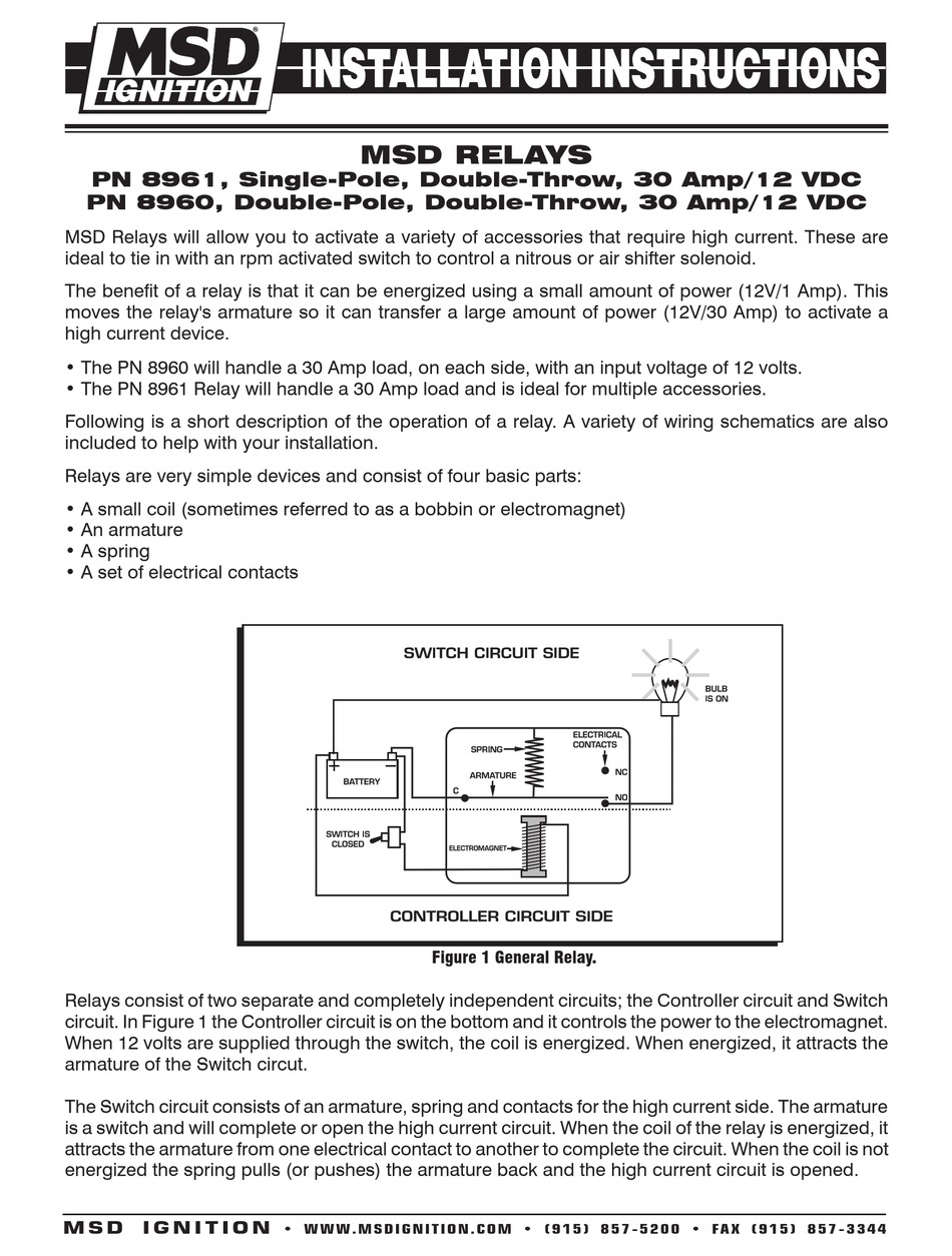 MSD IGNITION 8961 INSTALLATION INSTRUCTIONS Pdf Download ManualsLib