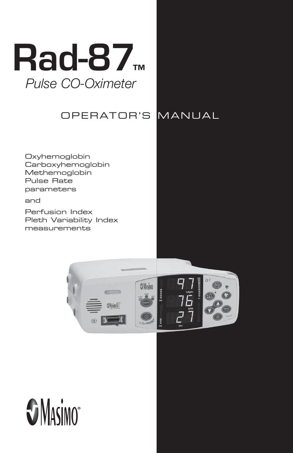 MASIMO RAD-87 OPERATOR'S MANUAL Pdf Download | ManualsLib