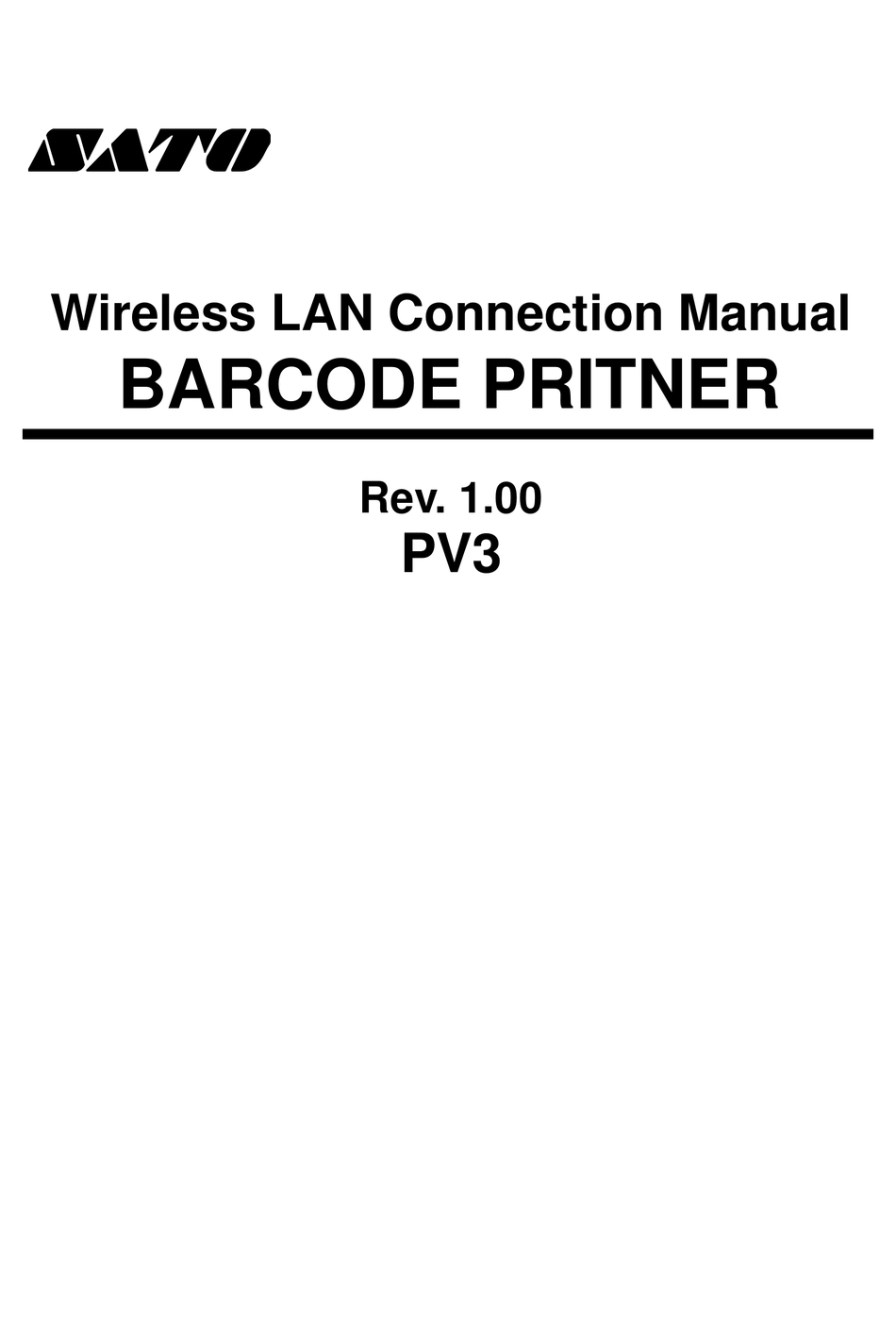 Factory Reset - SATO PV3 Connection 
