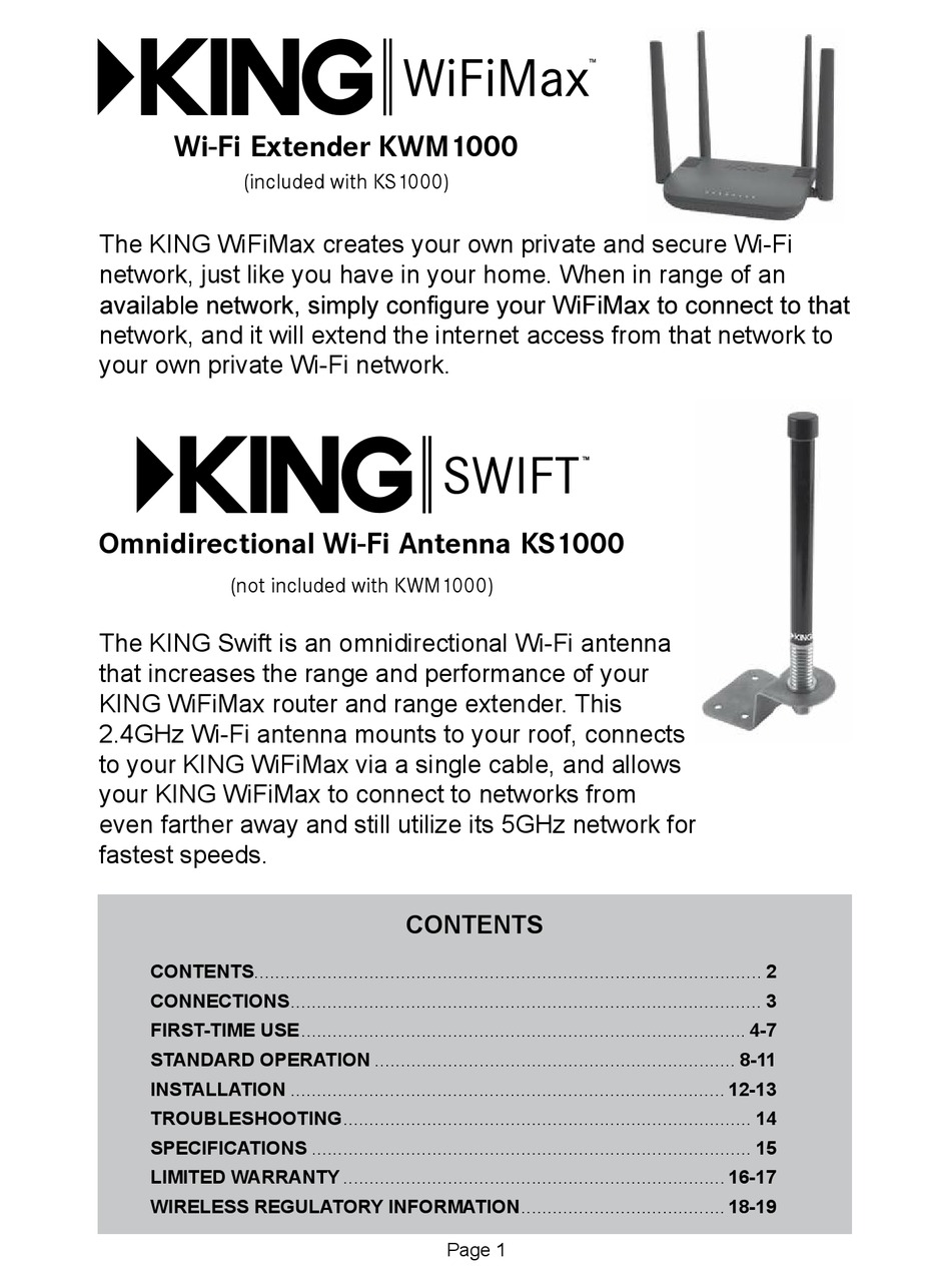 King Wifimax Kwm1000 Manual Pdf Download Manualslib