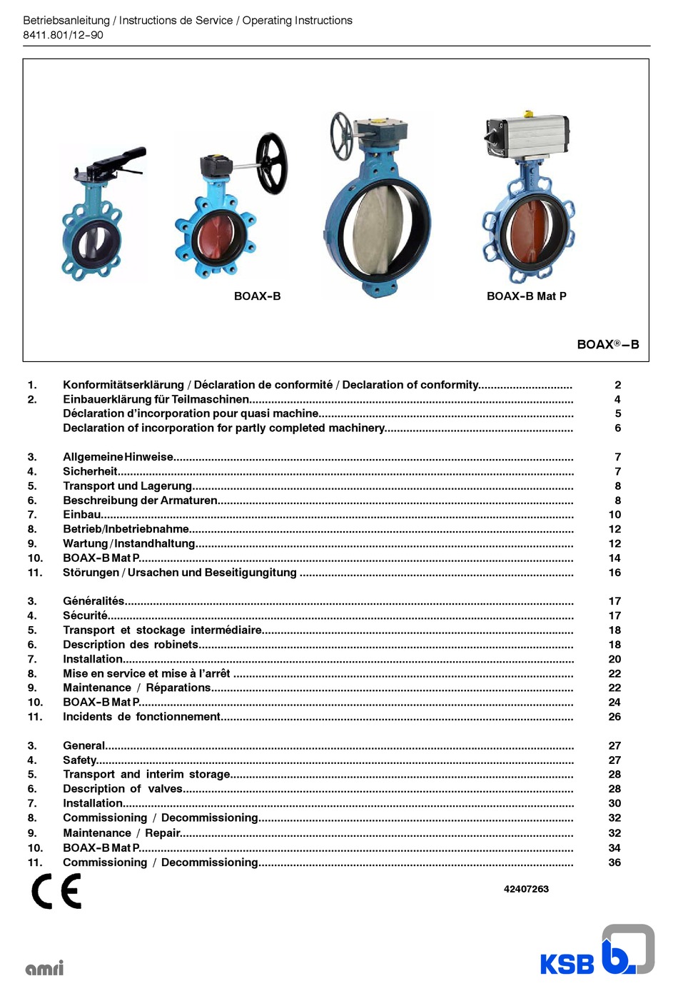 KSB BOAX-B SERIES OPERATING INSTRUCTIONS MANUAL Pdf Download | ManualsLib