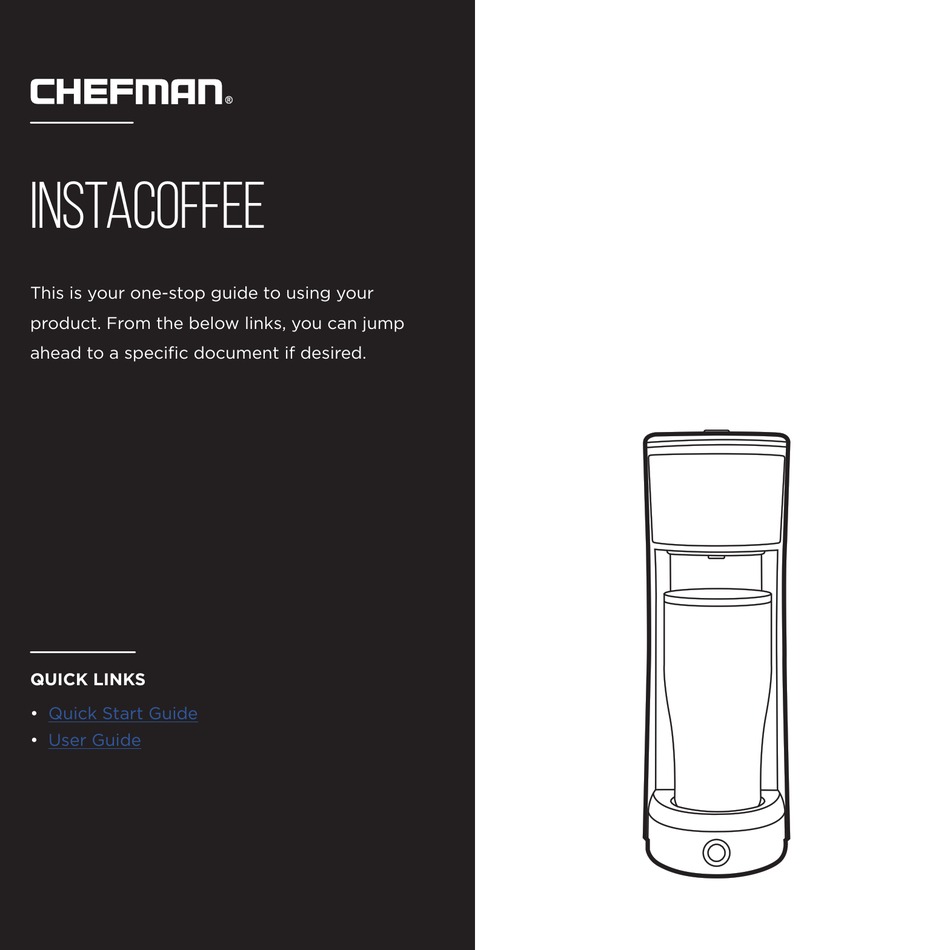 CHEFMAN INSTACOFFEE QUICK START MANUAL Pdf Download ManualsLib