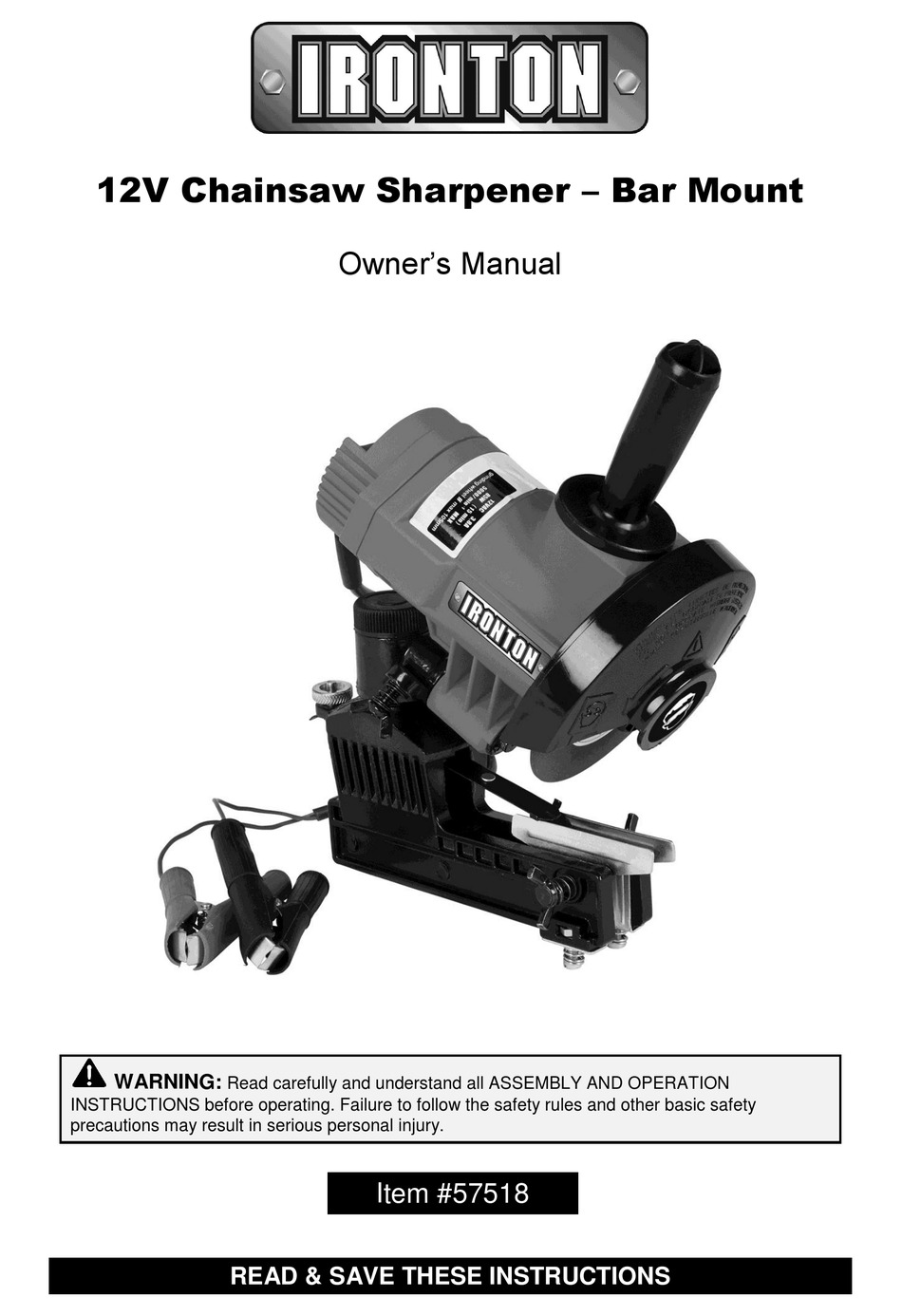 IRONTON 57518 OWNER'S MANUAL Pdf Download ManualsLib