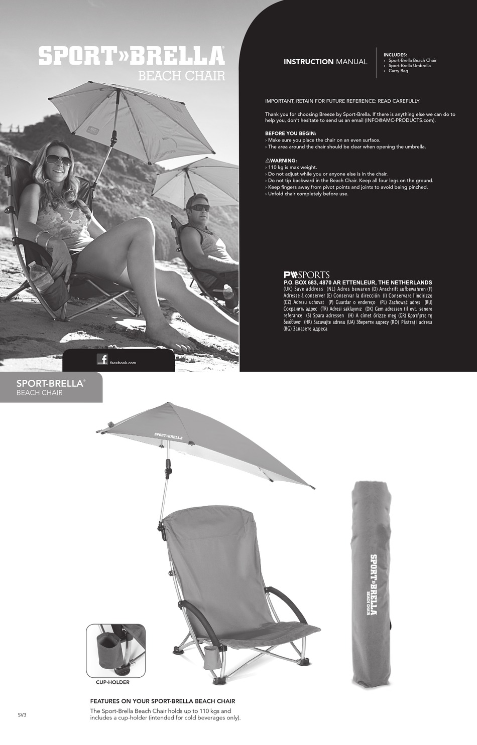 Sport Brella Beach Chair Instruction Manual Pdf Download Manualslib