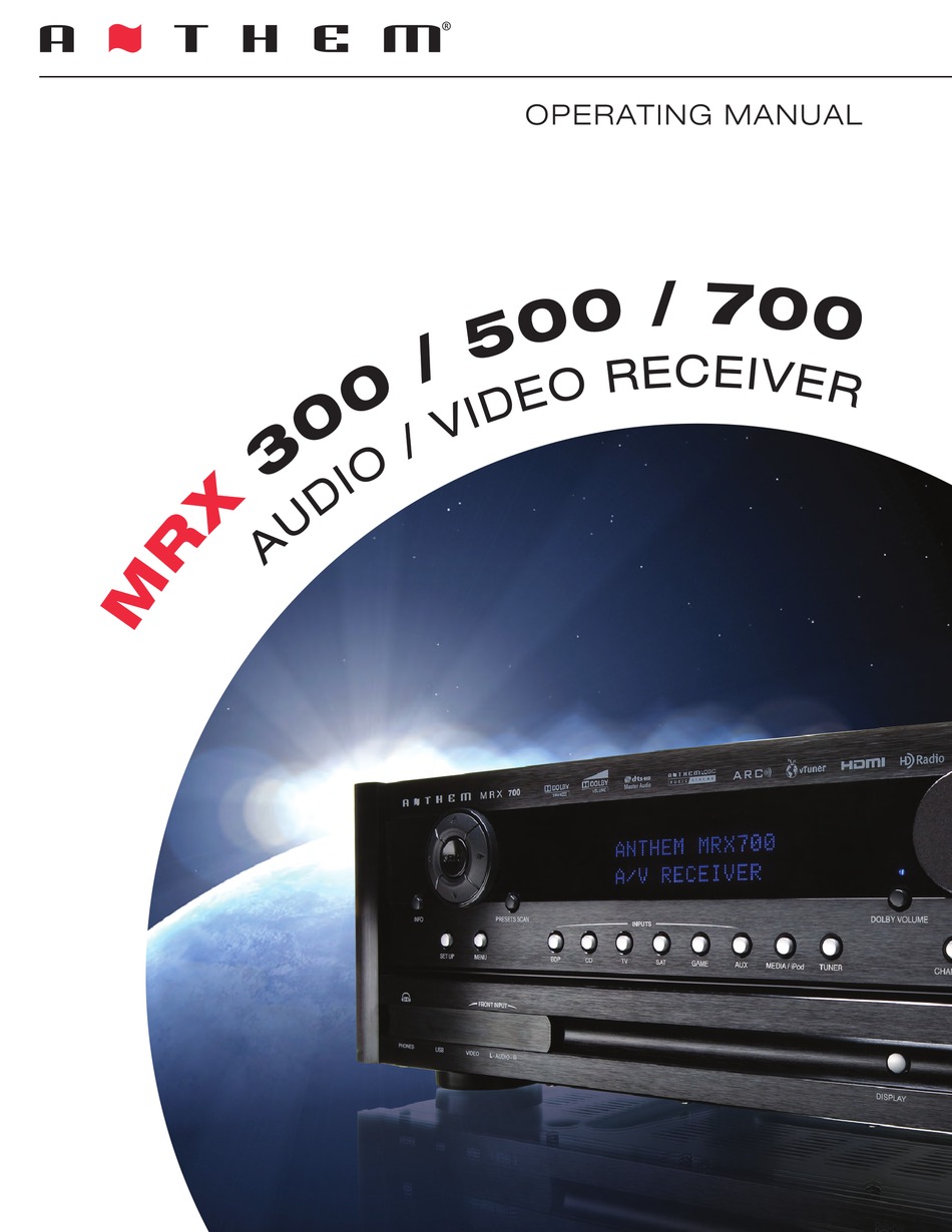 ANTHEM MRX 300 OPERATING MANUAL Pdf Download | ManualsLib