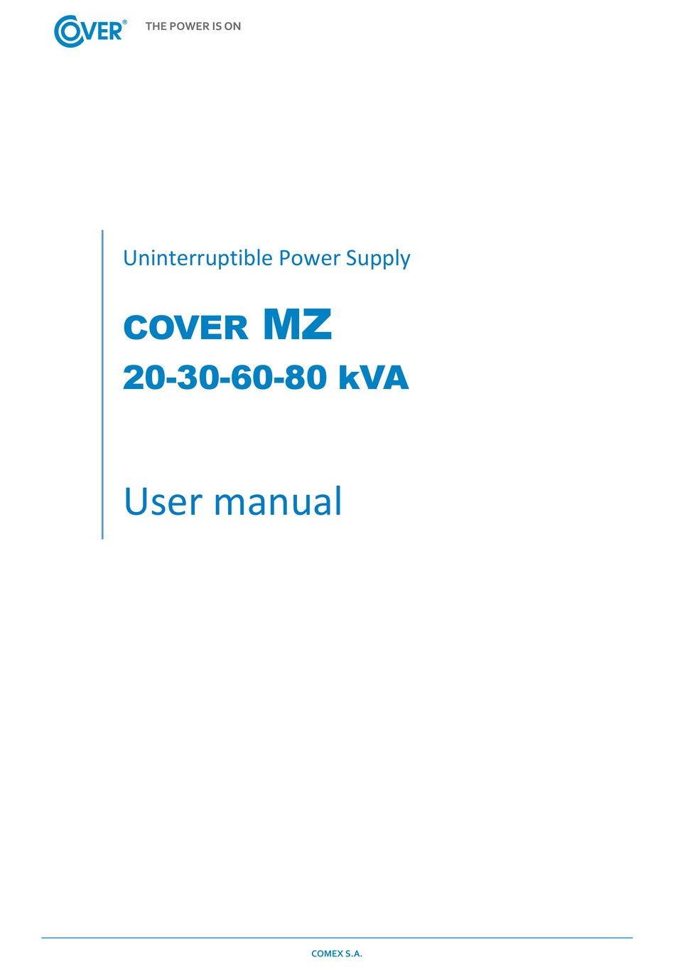 COMEX COVER MZ SERIES USER MANUAL Pdf Download | ManualsLib