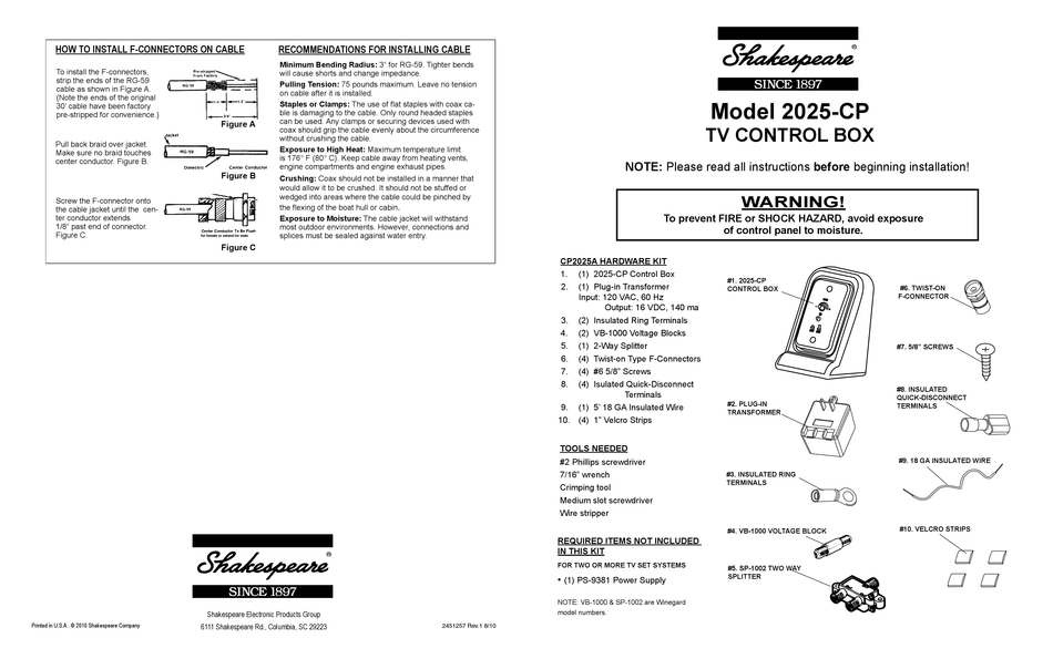 SHAKESPEARE ELECTRONIC 2025CP MANUAL Pdf Download ManualsLib