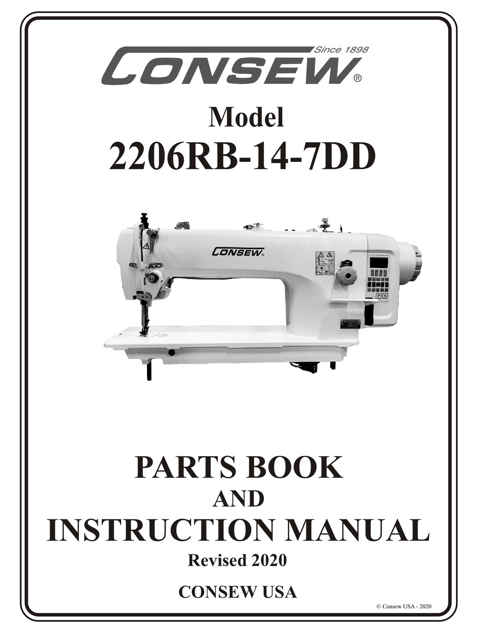 CONSEW 2206RB147DD PARTS BOOK AND INSTRUCTION MANUAL Pdf Download ManualsLib