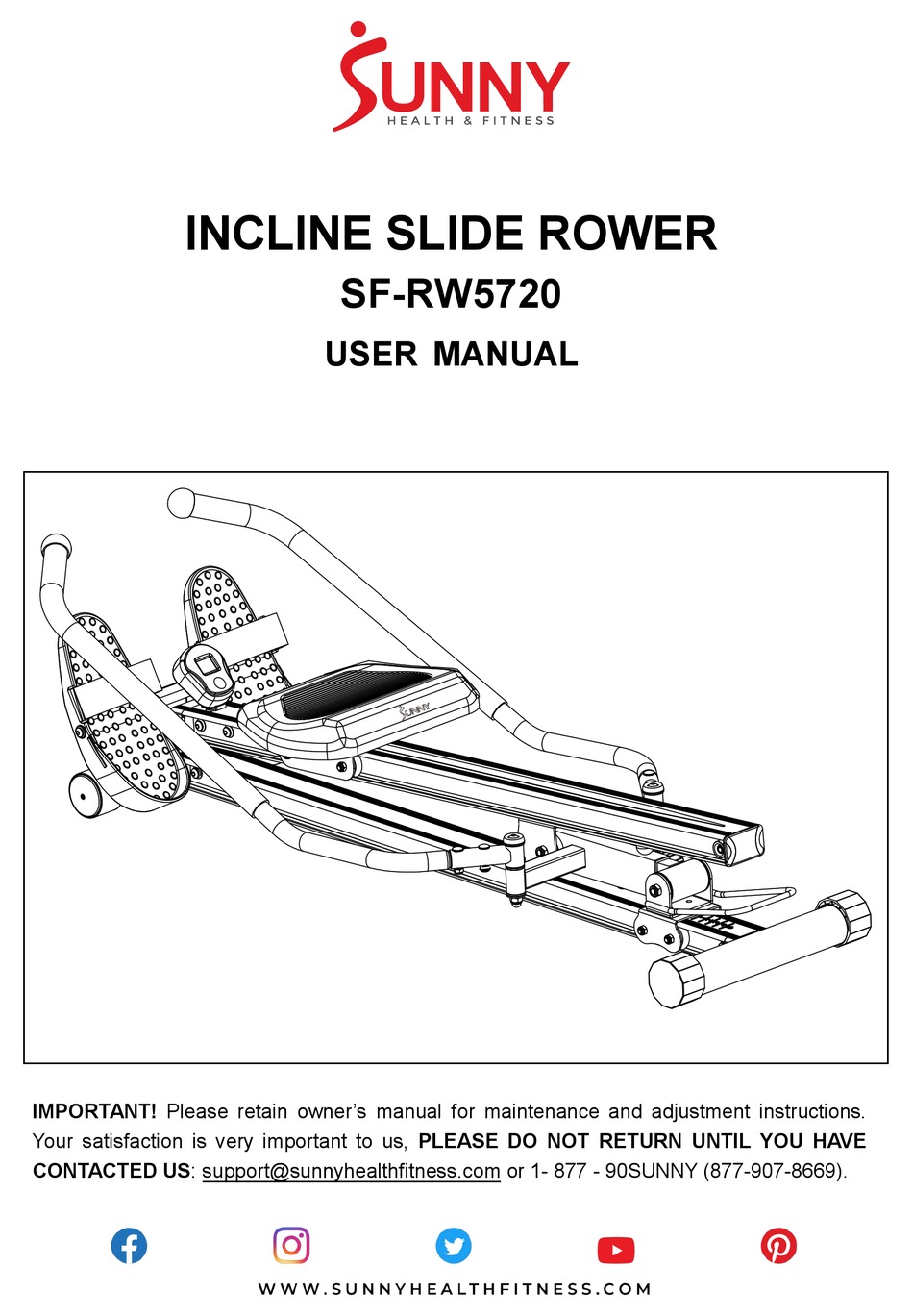 sunny incline slide rower