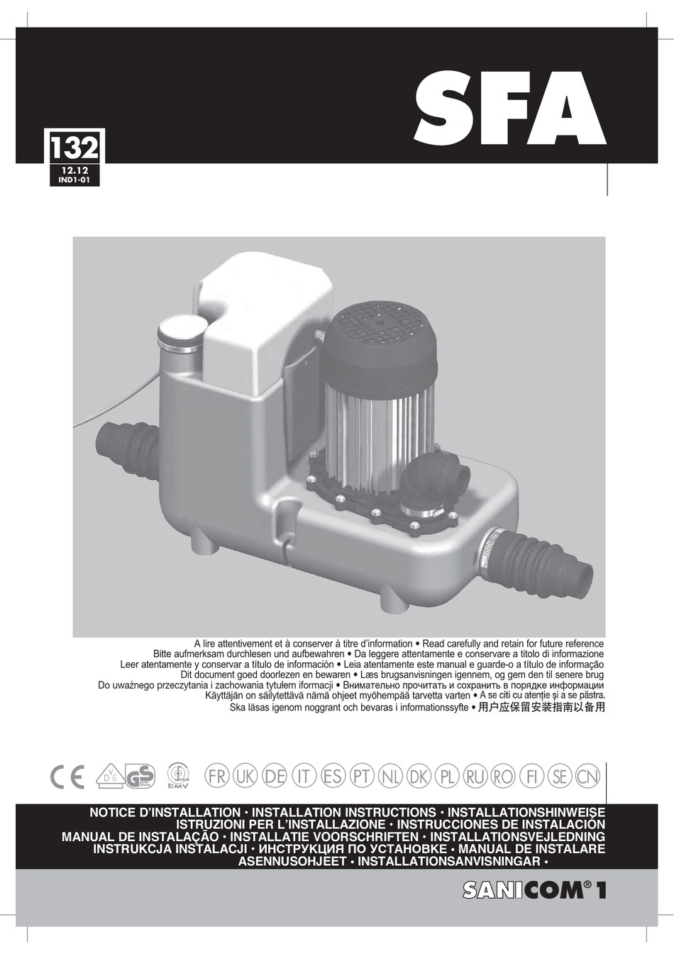 SFA SANICOM 1 INSTALLATION INSTRUCTIONS MANUAL Pdf Download | ManualsLib